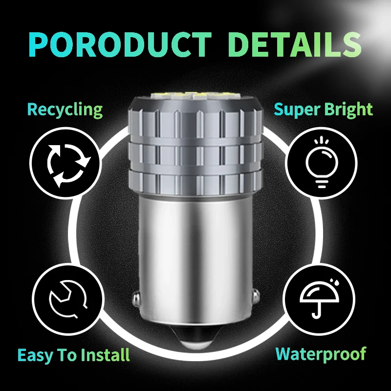 2Pcs 1156 BA15S BAU15S P21W PY21W BAY15D LED ���� 1157 P21 5W R5W 15SMD 2016 �ڵ��� ���� ���õ� ������ ���� 12V ��� 6000K