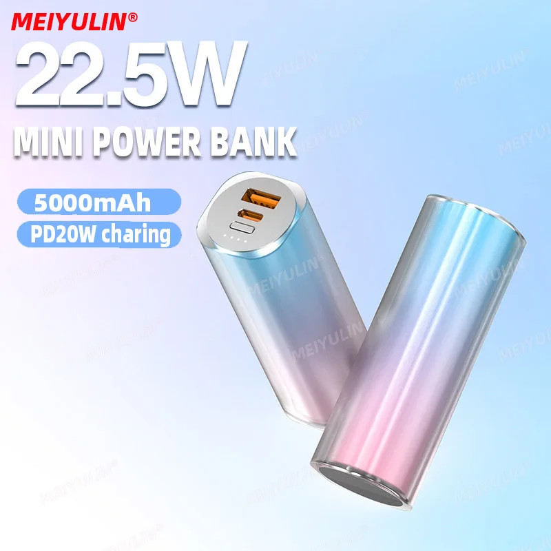 5000mAh Mini Portable Power Bank USB C PD20W Fast Charging External Spare Mobile Battery Powerbank for iPhone 15 Samsung Xiaomi 3