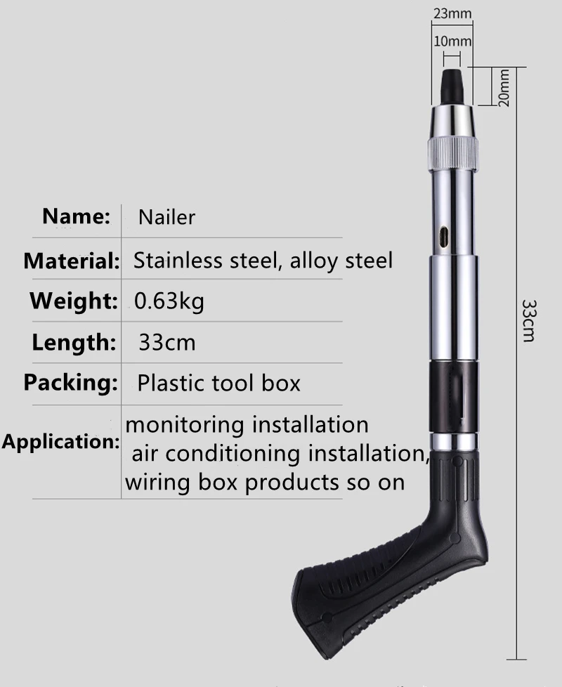Power Tool Steel Nail Guns Rivet Tool Mini Nail Gun Water Electricity Elevator Cable Slot Installation Decoration Tool for 7.3mm 5
