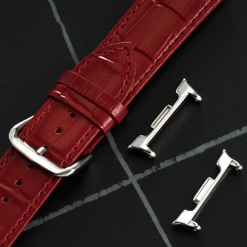 Bamboo Pattern Leather Smartwatch Bracelet Strap