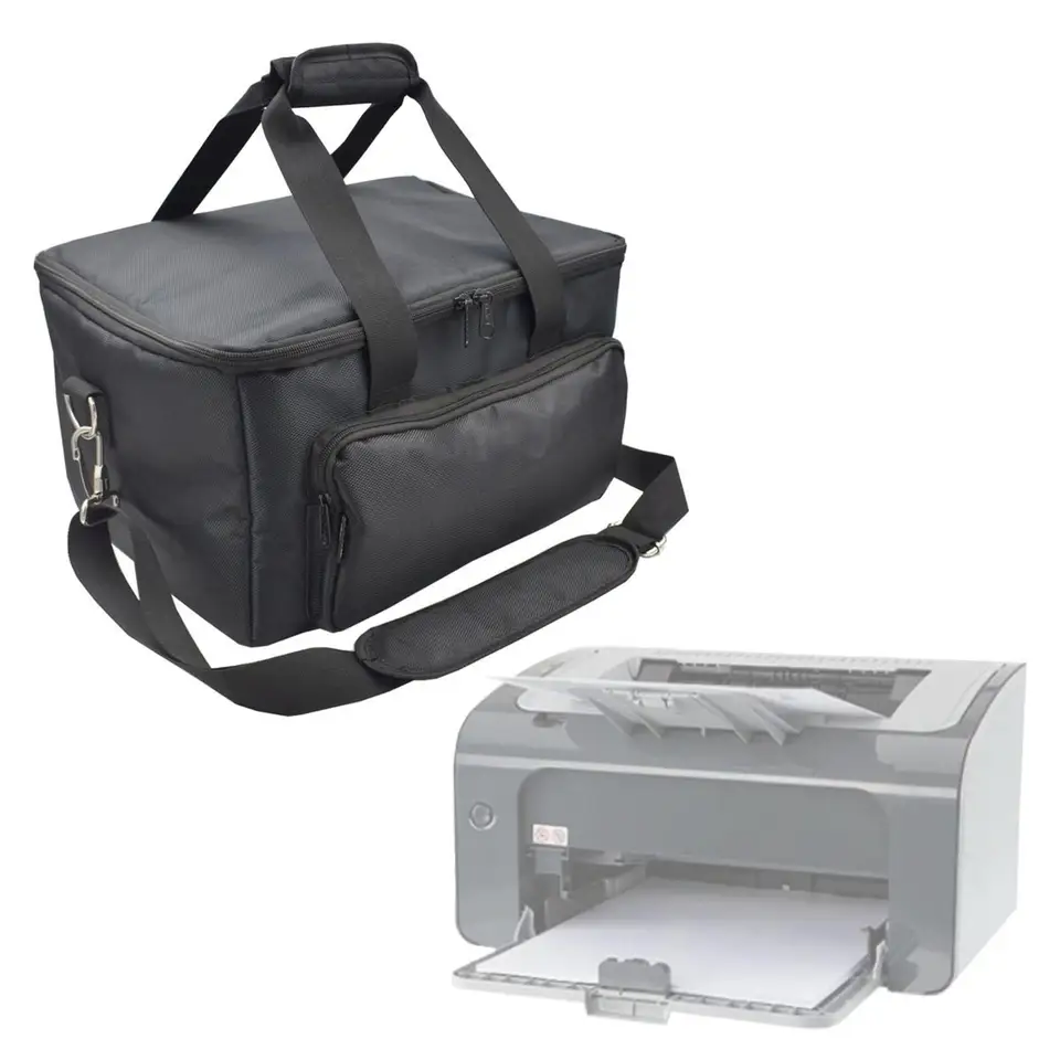 Mallette Transport Imprimante Portable - Double Couche, Rembourrée, Dimensions 33x9x8cm
