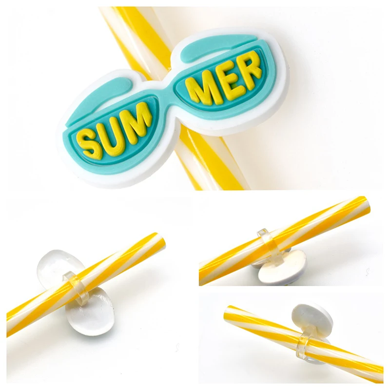 20PCS/set anime bee straw toppers sweet honey straws hot selling  straw topper charms for tumble straw cover cap glass drinking 5