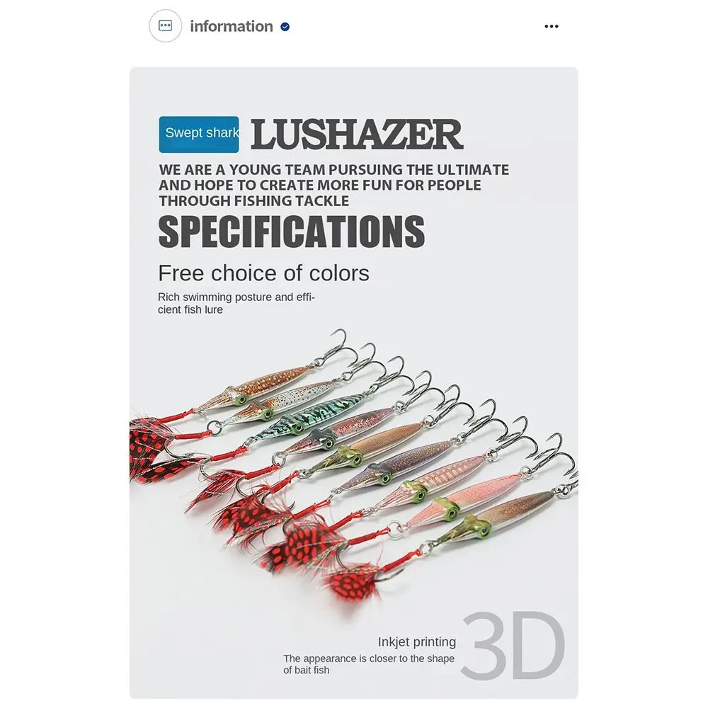 21g Metall Simulation Köder mit Jig Haken Köder 3D Gedruckt Künstliche Wobbler Harte Tintenfisch Köder Bionic Crankbait Köder angelgerät – Detail 7
