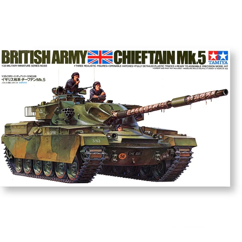 TAMIYA MODEL 1/35 SCALE military models 35068 British Chieftain Mk.5 Tank