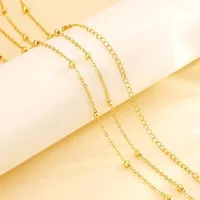 Fashion Double Layer Beaded Waist Chain for Women Simple Gold Color Metal Cross Round Bead Body Chain Bikini Jewelry Acessories 4