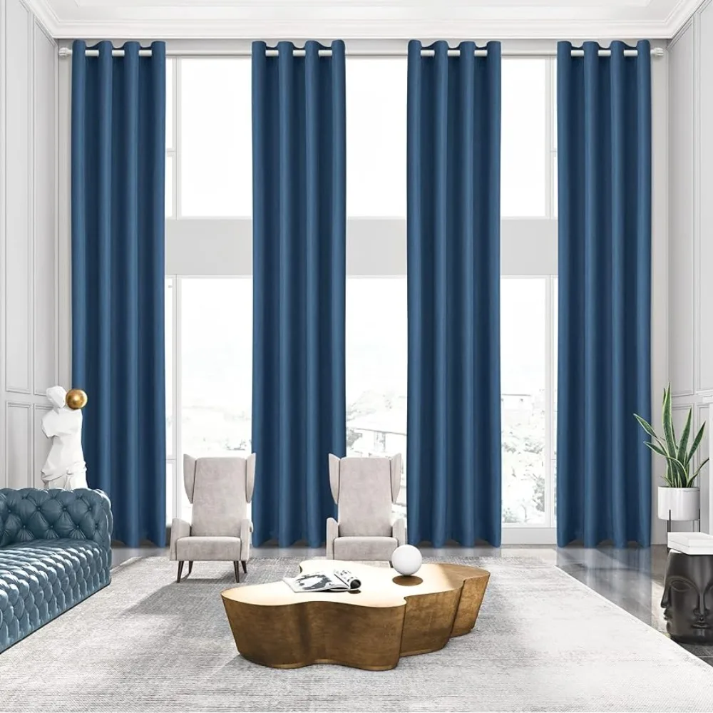 

Bedroom (1 Panel Sheer Curtains for Houses Rooms Blue 50 Inch Width X 168 Inch Length) Hall Curtains for Living Room Divider
