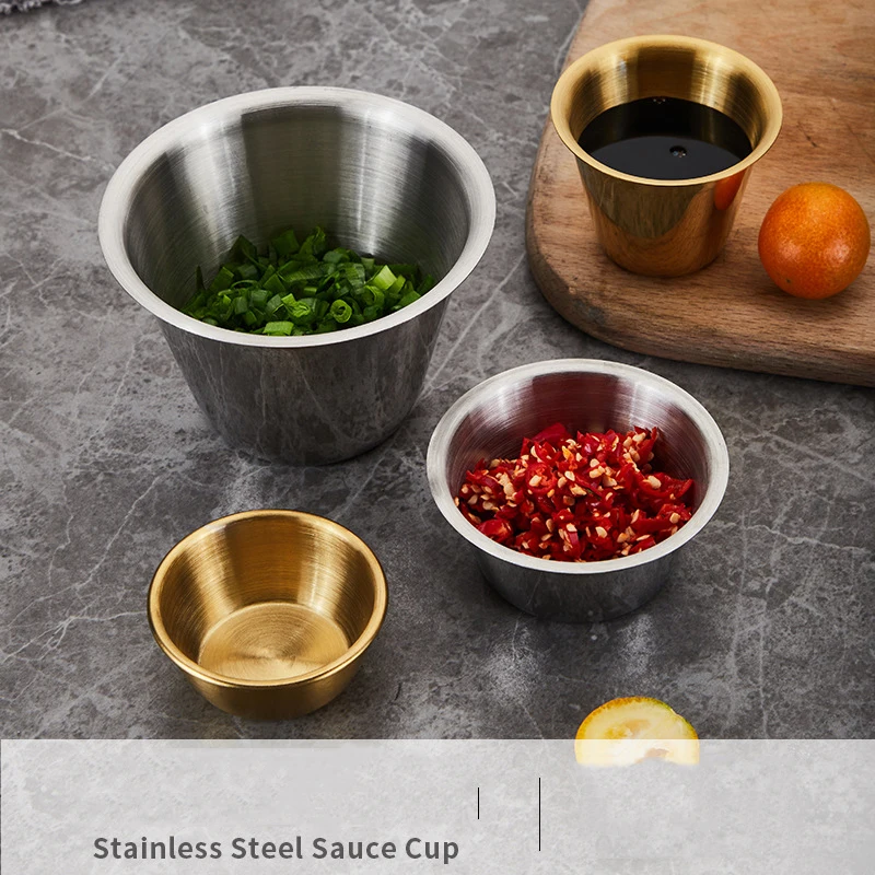 12Pcs Small Sauce Cups, Stainless Steel Ramekin Dipping Sauce Cup,  Commercial Grade Individual Round Condiment Cups - AliExpress