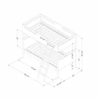 South Shore Bebble Bunk Bed, Twin, Charcoal Gray and Exotic Wood 2
