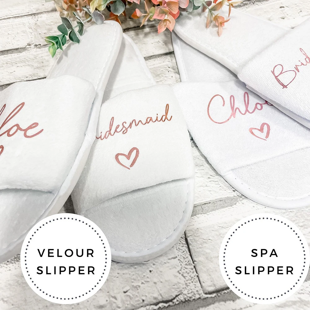 Personalised Bridal Party Slippers Bridesmaid Hen Party Slippers
