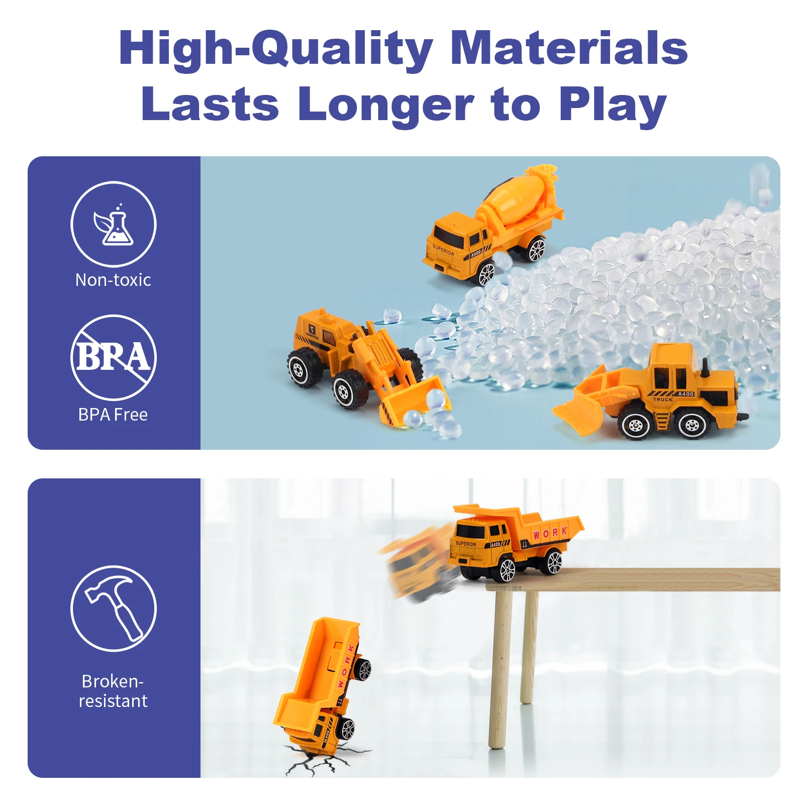 미니 합금 장난감 자동차 굴삭기 크레인 불도저 건설 모델 자동차, 슬라이딩 엔지니어링 자동차, 남아용 선물, 1:64, 세트당 6 개