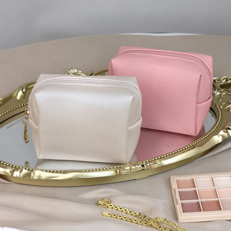 Mini Makeup Bag for Purse PU Cosmetic Bag Waterproof Toiletry Bag Traveling Makeup Bags Lipstick Cosmetic Pouch Storage Cases