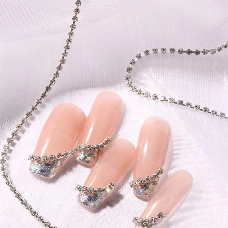 50 cm Nail Art Diamantkette Bunte Nagel Charms Deko Ongles Nail Art Zubehör Metall Stahlkette 3D Nail Art Dekoration – Detail 3