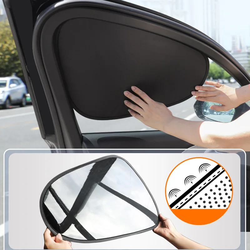 Car Sunshade Window Self-priming Sunscreen Heat Insulation Shield Inside Electrostatic Adsorption Side Curtain Privacy Car Mesh window sunshade car window sunshade