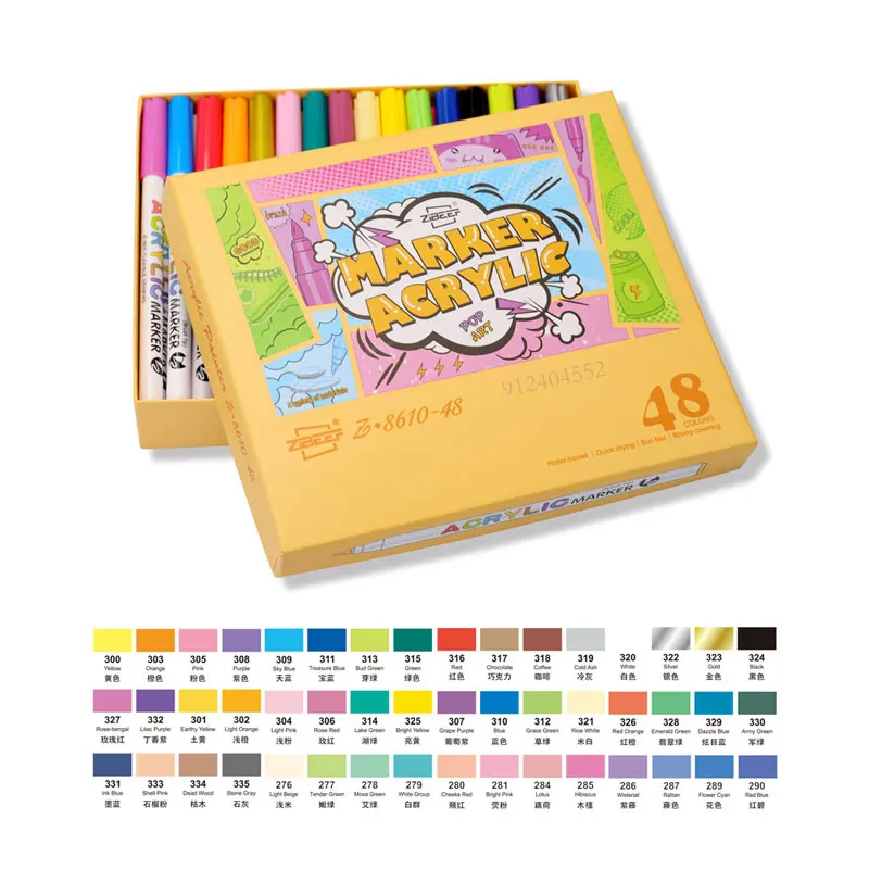 Vibrant Acrylic Paint Brush Pens for Artists - Perfect for Rock, Glass, Ceramic, Fabric, and DIY Crafts