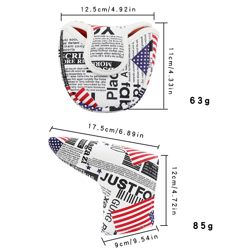 Golf Putter Covers Mallet Putter And Blade Putter Magnetic Closure Golf Club Protector Covers PU Leather Golf Wood Head Covers