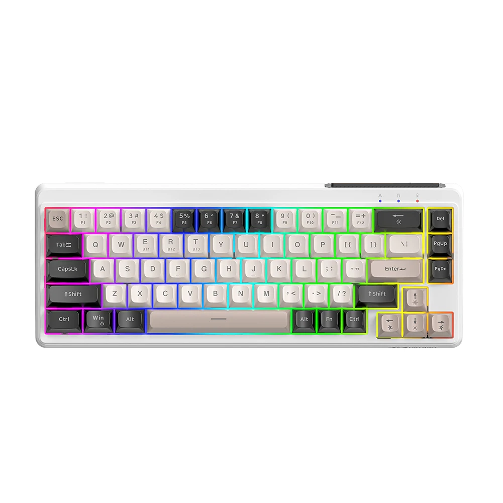 Bezprzewodowa klawiatura mechaniczna 68 klawiszy Mini klawiatura biurowa Tri-Mode BT5.0/2.4GHz/USB-C dla graczy z systemem Windows Laptop PC