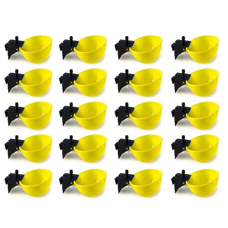 20Pcs Chicken Drinking Bowls Quail Waterer Automatic Chicken Drinker Cup For Bird Pigeon Poultry Water Drinking Fountain