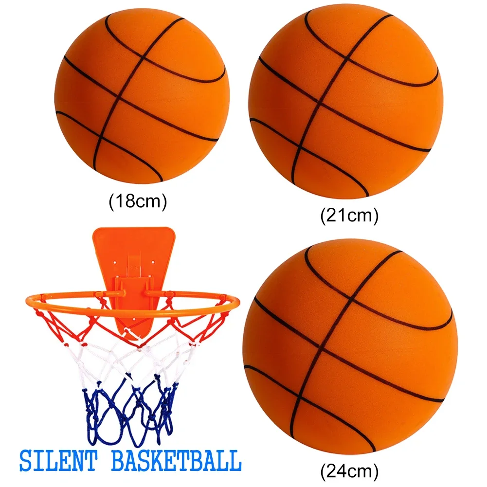 Mute Silent Basketball Diameter 18/21/24 CM Indoor Silent Skip Ball Squeezable Slient Child Sports Toy Game Bounce Basket Balls