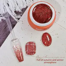 

HANBI Nail Solid Gel Grain/Wool Effect Enamels Reflective Glitter Non-Floating DIY Winter Knitted Woolen Decoration Polish