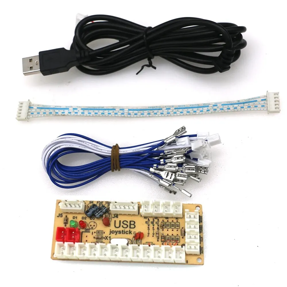 Arcade game stick Arcade joystick Arcade circuit board kit One Player Zero Delay USB Board Encoder With Cable To PC Raspberry Pi Arcade Game 8 Way Joystick Button Controller DIY