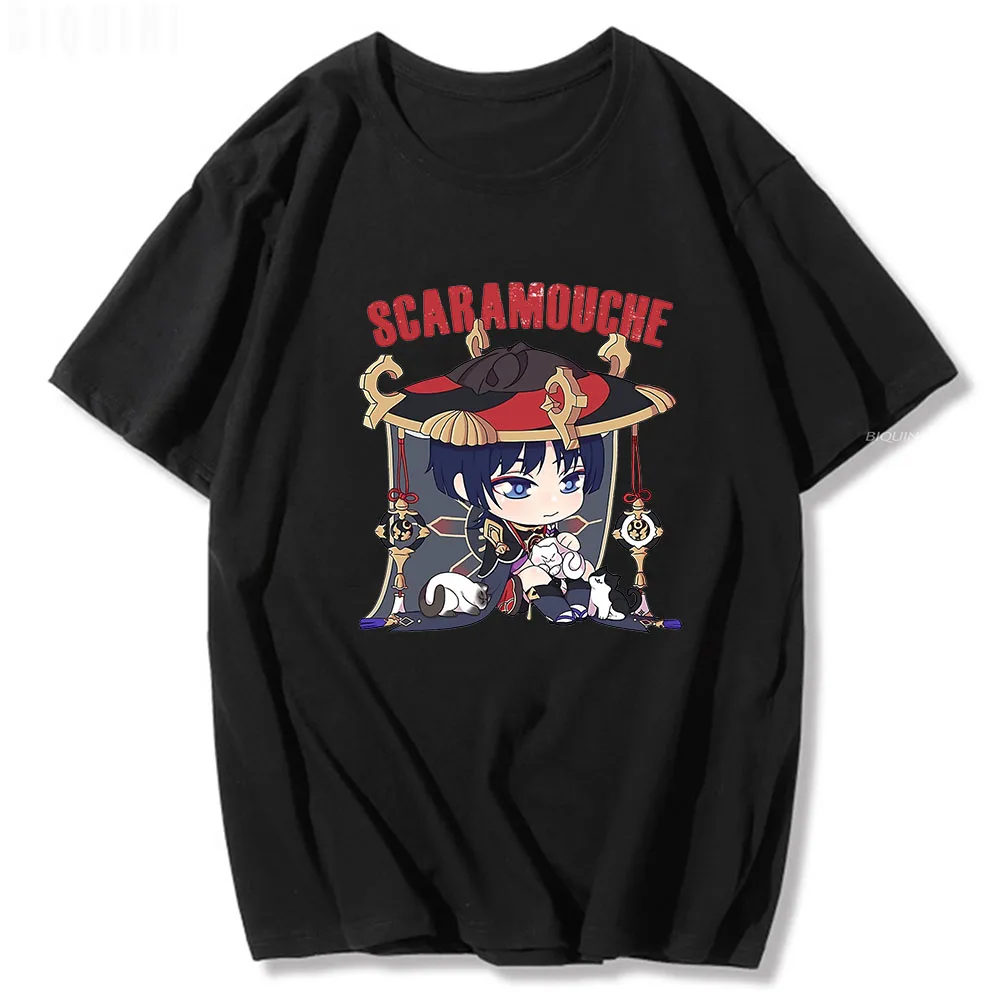

2023 Summer Women T Shirt Genshin Impact Anime Kunikuzushi Print Short Sleeve T-shirt Vintage Harajuku Graphic Y2k Clothes Tops