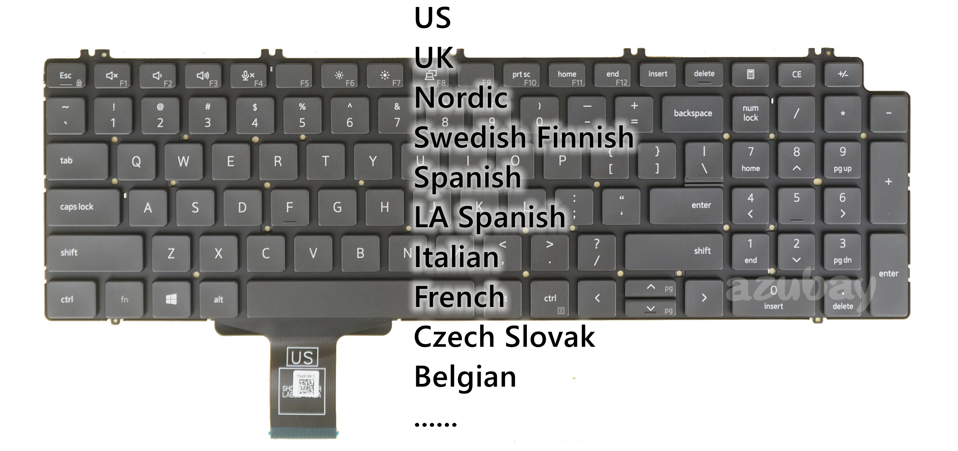 Eua Reino Unido Espanhol Nordic Noruega Dinamarquês Sueco Finlandês Italiano Checa Eslovaco Belga Teclado para Dell Precision 7550 7560 7750 7760