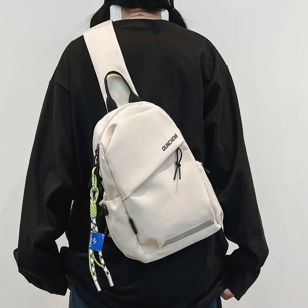 Single and Double Shoulder Dual-Use Bag for Men, Korean Style, Fashionable, Casual, Travel Small Backpack, Multi-Functional Sports Chest Bag, Cycling Crossbody Bag