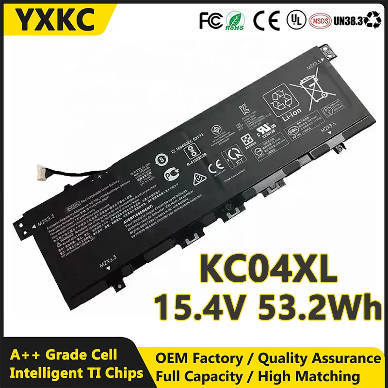 Batterie pour ordinateur portable KC04XL, 3cellules, 15.2V, 50Wh