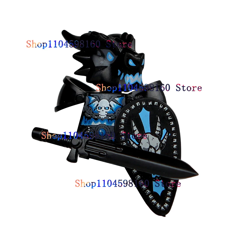 Anime Games Toy Cartoon Bricks Dolls Medieval Dragon Knights Soldiers Building Blocks for Kids Collecting Toys Birthday Gifts Building block toys craft toys