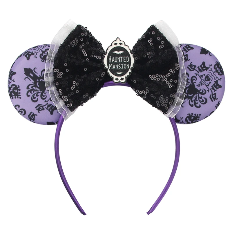 2026 Lila Haarreif mit Mausohren, schwarzer Pailletten-Schleifen-Haarreif, Damen-Haarband, Geburtstagsgeschenke, Cosplay-Accessoires für Erwachsene/Kinder – Detail 14