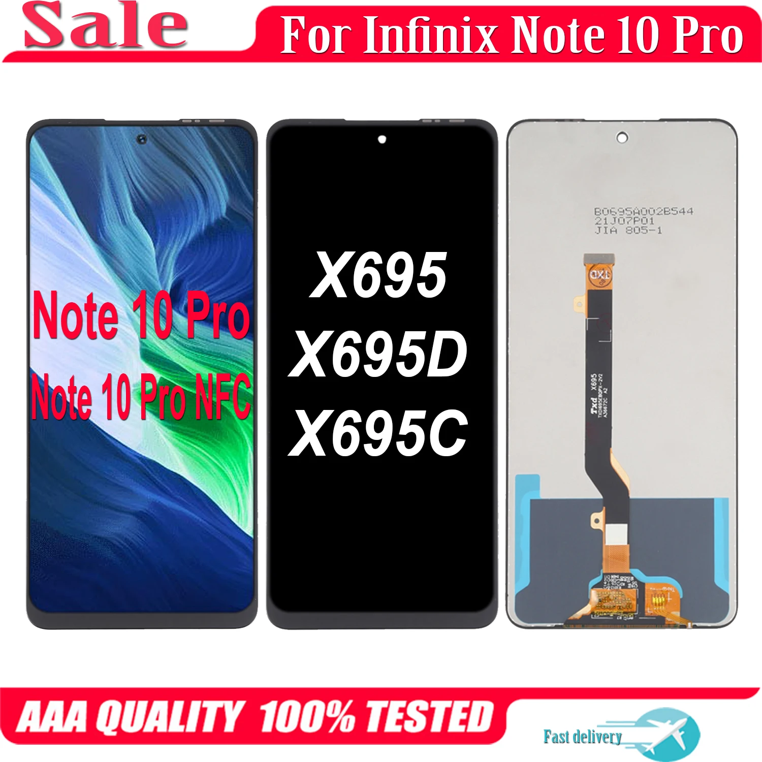 

6,95 ''для Infinix Note 10 Pro 10Pro NFC X695C LCD Note10 Pro X695 X695D дисплей кодирующий преобразователь сенсорного экрана в сборе