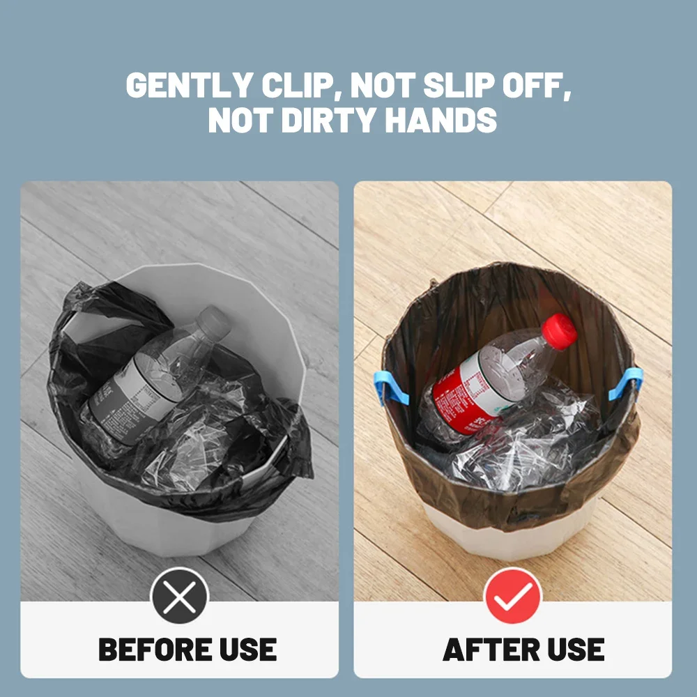 Bag Clips 12/2Pcs Trash Bag Fixed Clip Universal Plastic Garbage Basket Bag Fixed Holder For Bathroom Organizer Home Kitchen Storage