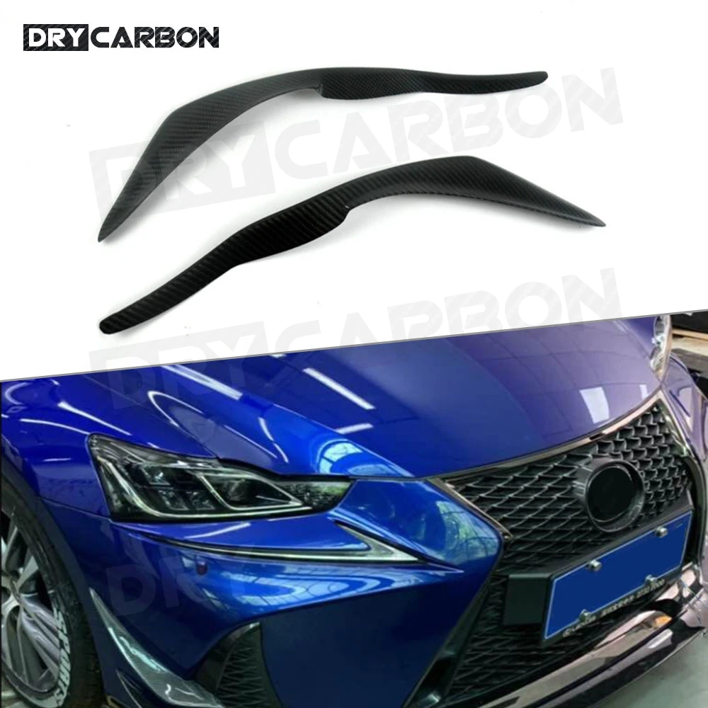 

2Pcs Carbon Fiber Car Side Headlights Eyelids Eyebrows Trim Cover for Lexus IS300 IS350 F Sport Sedan 2017-2019 FRP