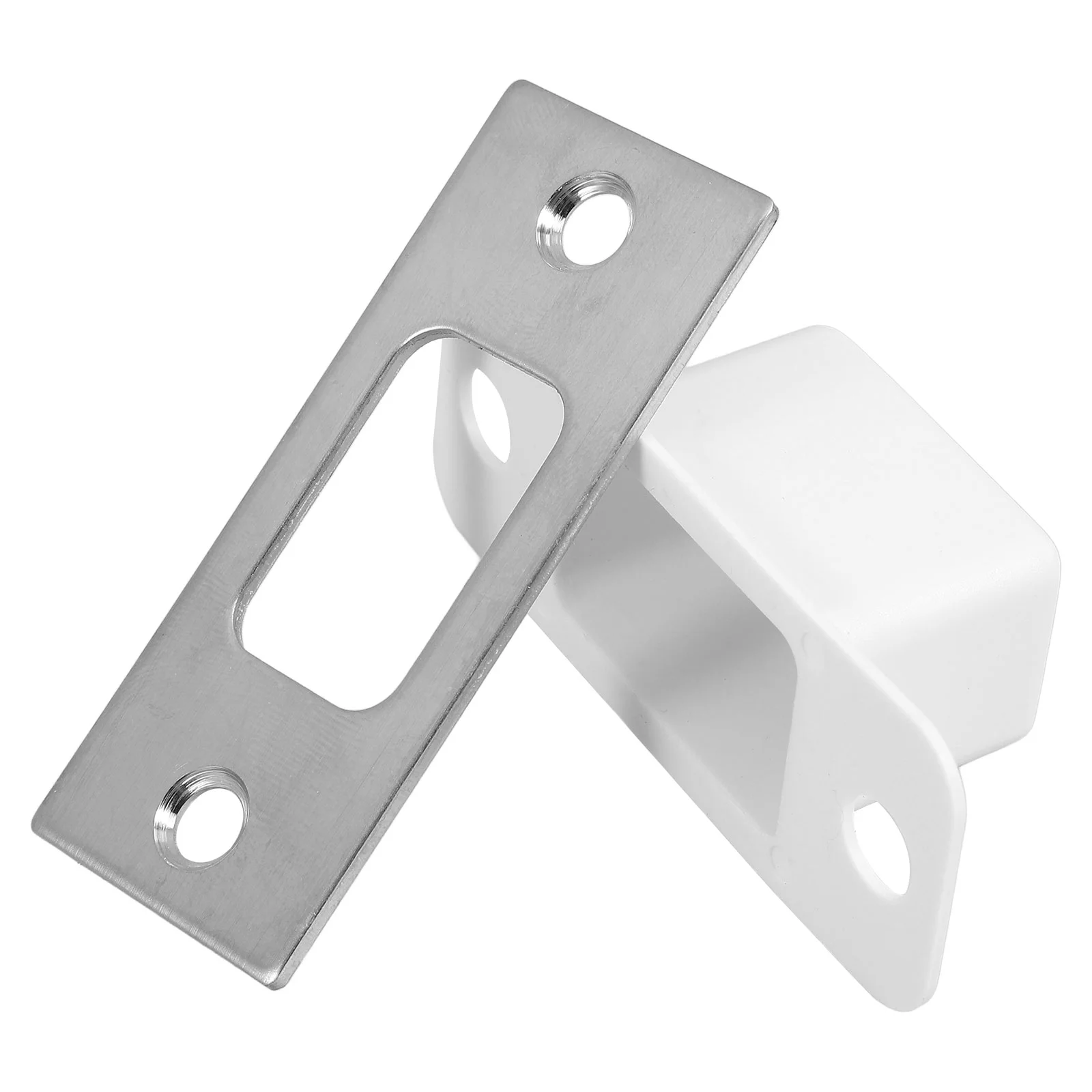 Stainless Steel Door Latch Reinforcement Plate Strike Lock Plates Interior Doors Deadbolt Security Hole Filler Striker Repair
