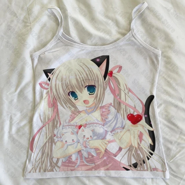 Femmes vêtements Kawaii filles femmes bébé réservoir Y2k Style gilet Emo filles Vintage graphique décontracté recadrée hauts débardeurs 2000s été 1