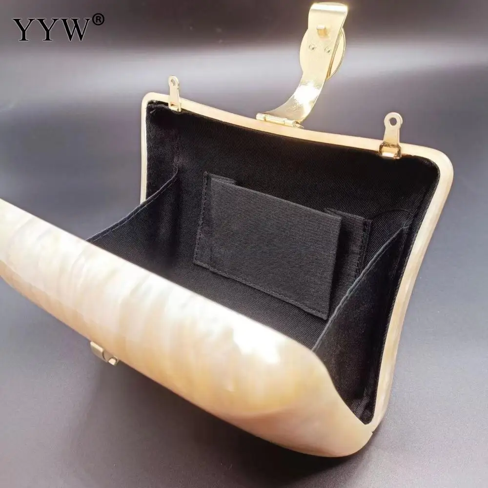 Evening Clutch Bags For Women Acrylic Pearl Shell Bead Handbag For Wedding Banquet Party Chain Crossbody Purse Designer Bag 2023