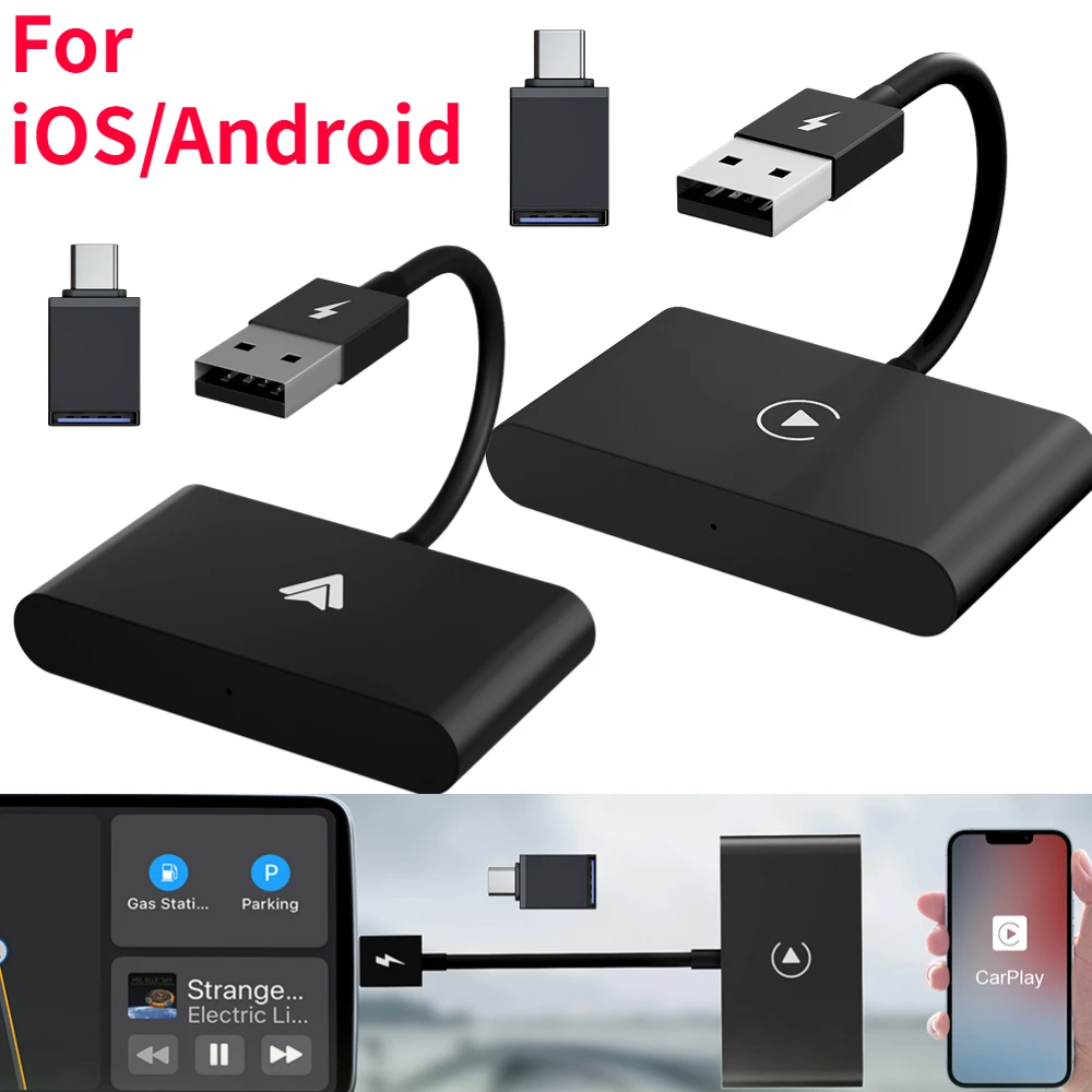 Adaptateur CarPlay sans fil pour iPhone, dongle USB , conversion de CarPlay  filaire en réseau sans fil, Bluetooth, connexion automatique au WiFi 5