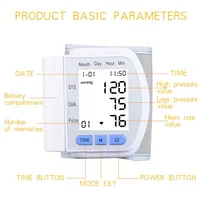 Digitlal Tensiometro Health Medical BP Sphygmomanometer Wrist cuff Digital Blood Pressure Monitor Heart Beat Rate Pulse Meter 2
