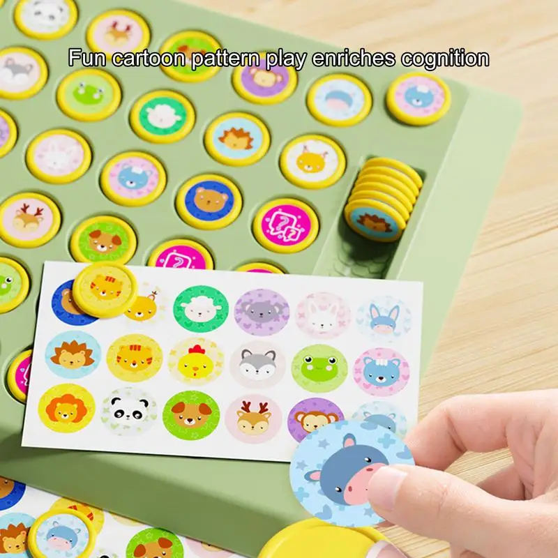 Two-Player Flipping Chess Cartoon Animal Flipping Card With Stickers Classic Fun Chess Board Game early Educational Memory Toys 4