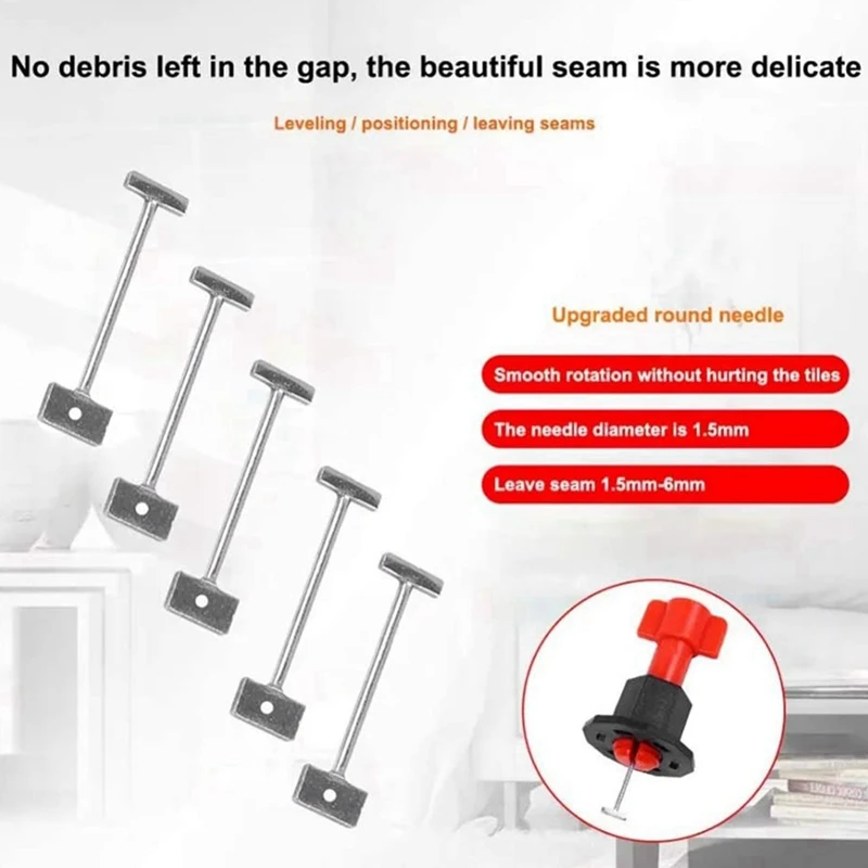 600Pcs Tile Leveling System For Tile Laying Reusable Steel Needles Flooring Replaceable Pin Tiling Construction Tools