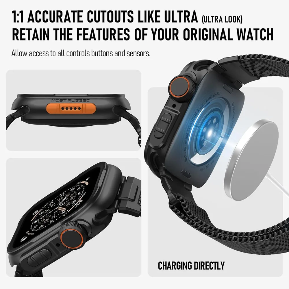 Enhanced Rugged Metal Protective Bumper Case for Smartwatch - Premium Upgrade Edition