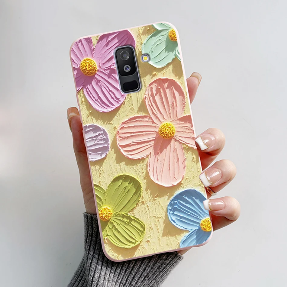 Cute Bear Cartoon Silicone Case - Soft Bumper Cover for Samsung Galaxy A6 Plus 2018