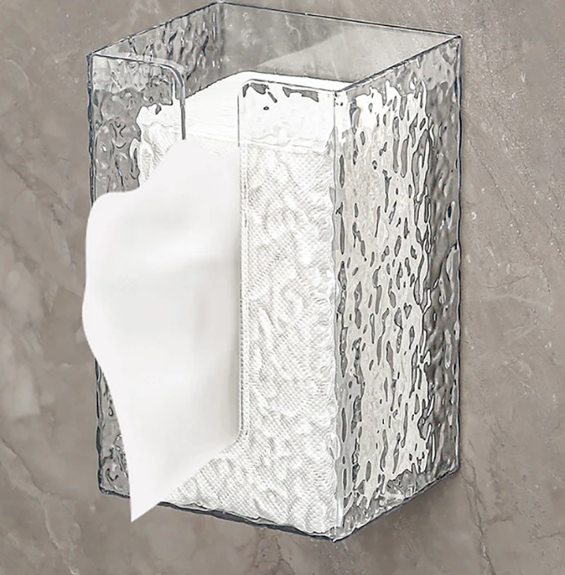 Multipurpose Tissue Box Transparent Rectangular Tissue Storage Box Bathroom Wall Mounted Toilet Paper Case Desktop Napkin paper towel holder toilet paper holder toilet paper rack toilet roll holder tissue holder