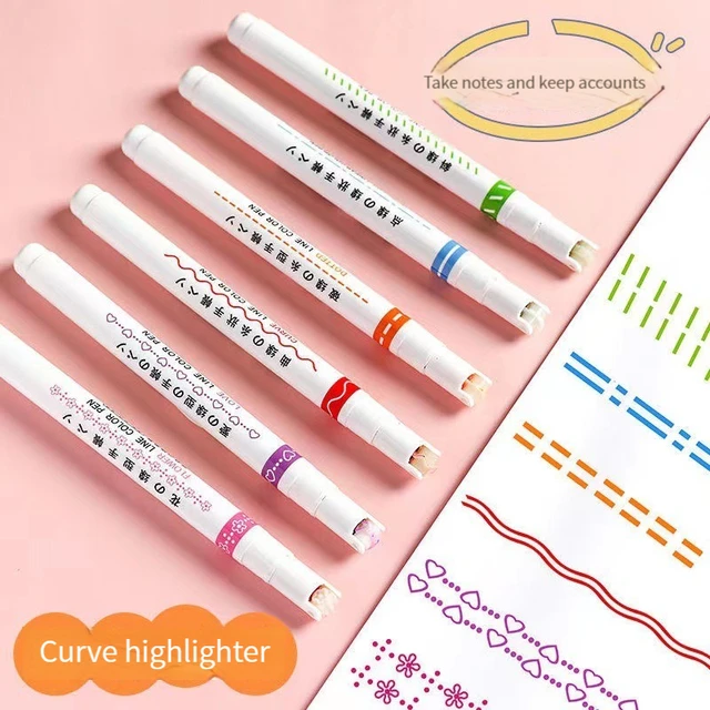 2 Pcs, Highlighter Pens, Marker Pen, Fluorescent Pens, Kawaii Stationary, Stamp  Pens, Sign Pen, Fluorescent Colors, Planner Pen, Star Shaped 