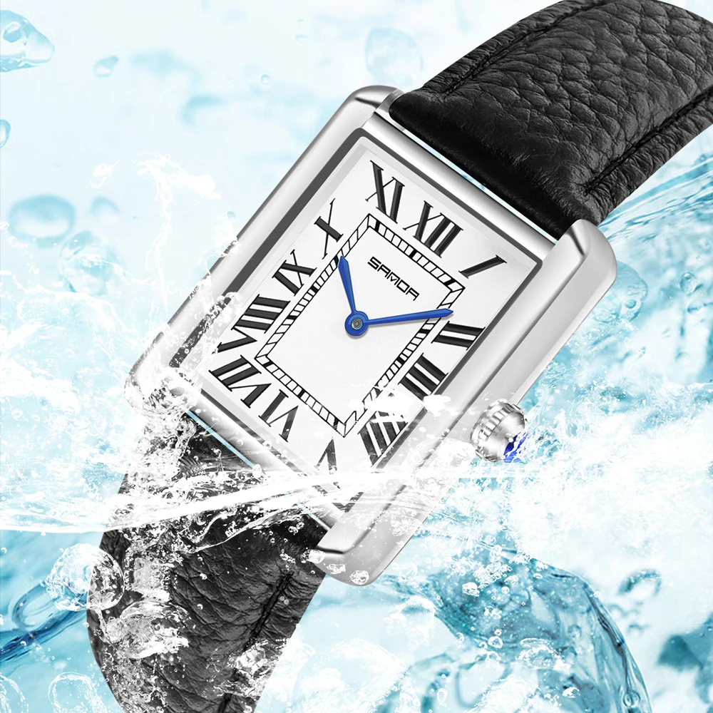 Fashion Men Women Quartz Watch Roman Numeral Stainless Steel Leather Wristwatch Casual Lovers Waterproof Couple Watches Masculin