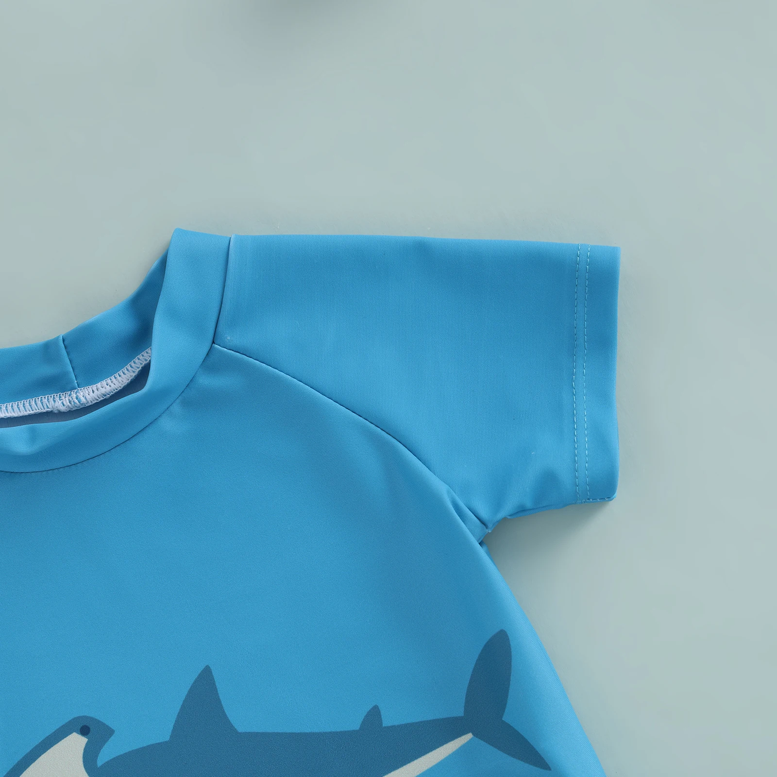 Infant Boys Summer Swimwear Fashion Children Swimsuit Shark/Duck Print Short Sleeve Bathing Suit Swim Hat 3 Pcs Set