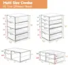 Makeup Drawer Storage Organizer with 16 Drawers, 4 Set Acrylic Office Desk Organization and Storage, Dustproof Drawer Organizer 2