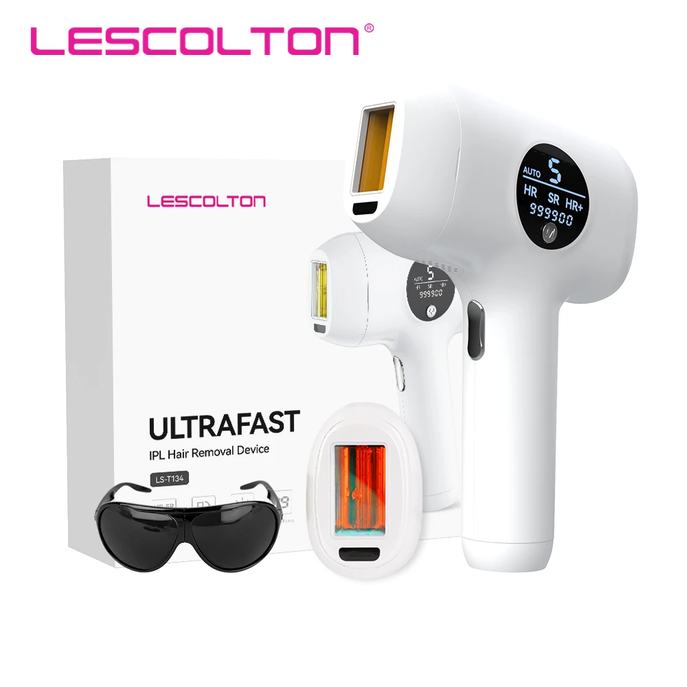 Lescolton-Épilateur indolore IPL 999000 flashs, pour homme et femme, pour épilation en continu du visage, maillot, ati elles, usage domestique