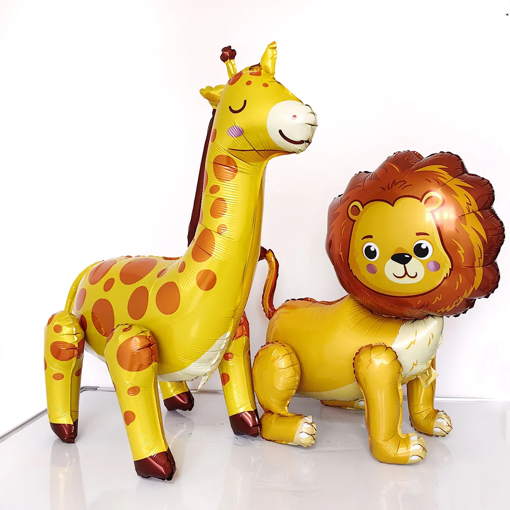 4D Stehender Löwe Giraffe Ballon Dschungel Tier Luftballons Baby Dusche Globos Kind Dschungel Safari Geburtstag Party Dekore Liefert