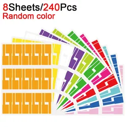 Colorful Waterproof Self-Adhesive Cable Label Stickers - Pack of 240/480 (240Pcs-Random)